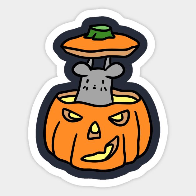 Jack O Lantern Mouse Sticker by saradaboru